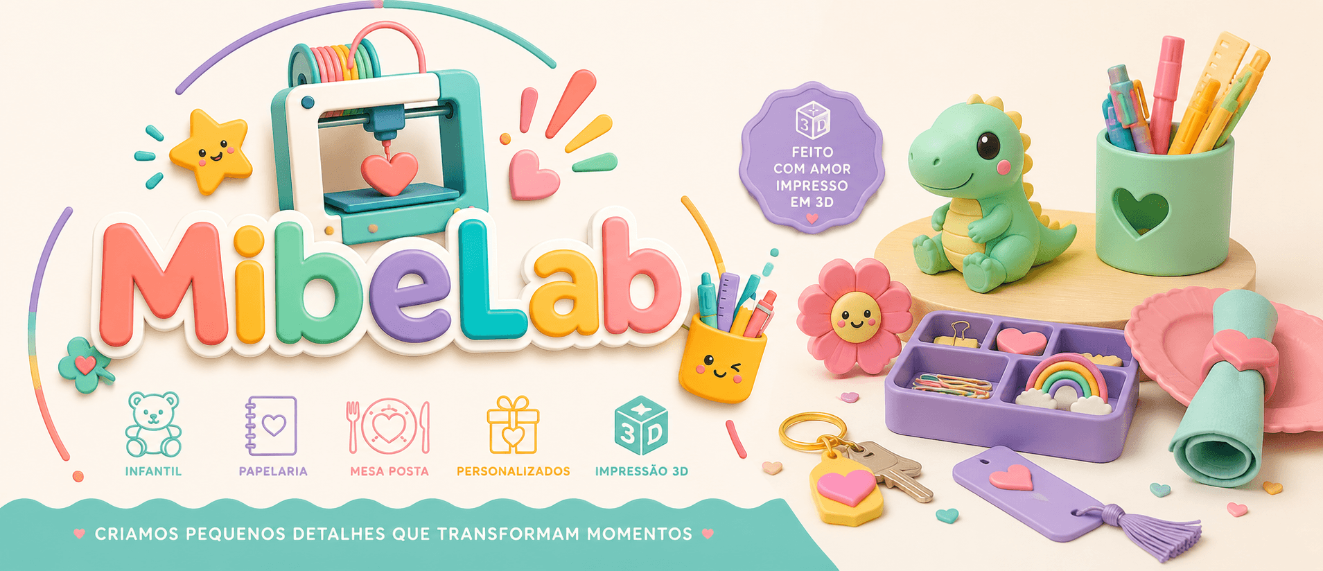 MibeLab — impressão 3D para festas e decoração