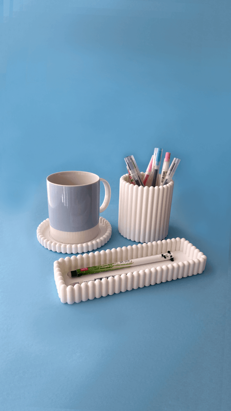 Kit mesa fofa — porta-lápis e organizador