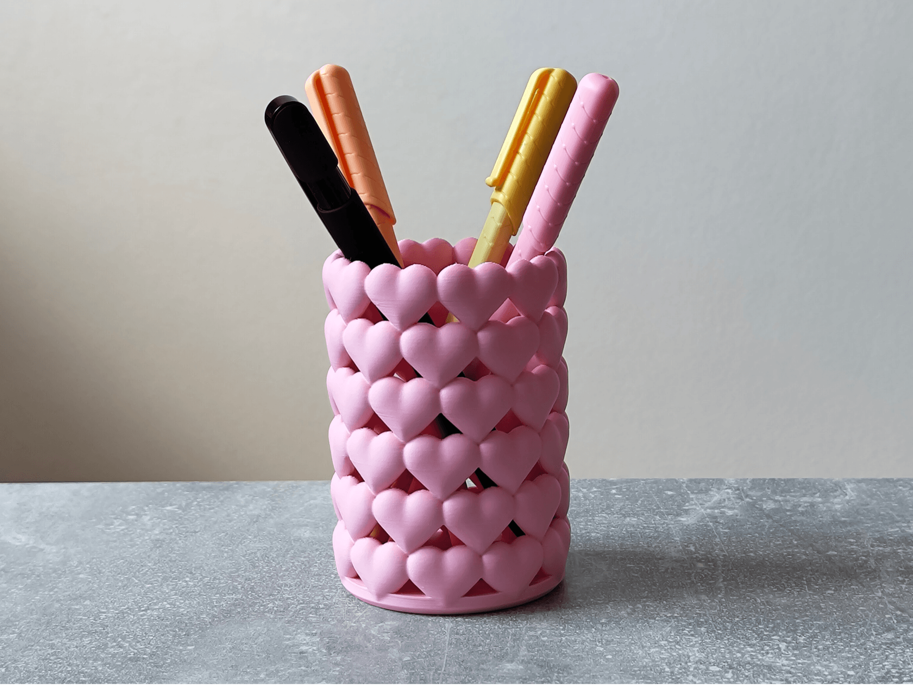 Porta-lápis coração decorativo — galeria MakerWorld